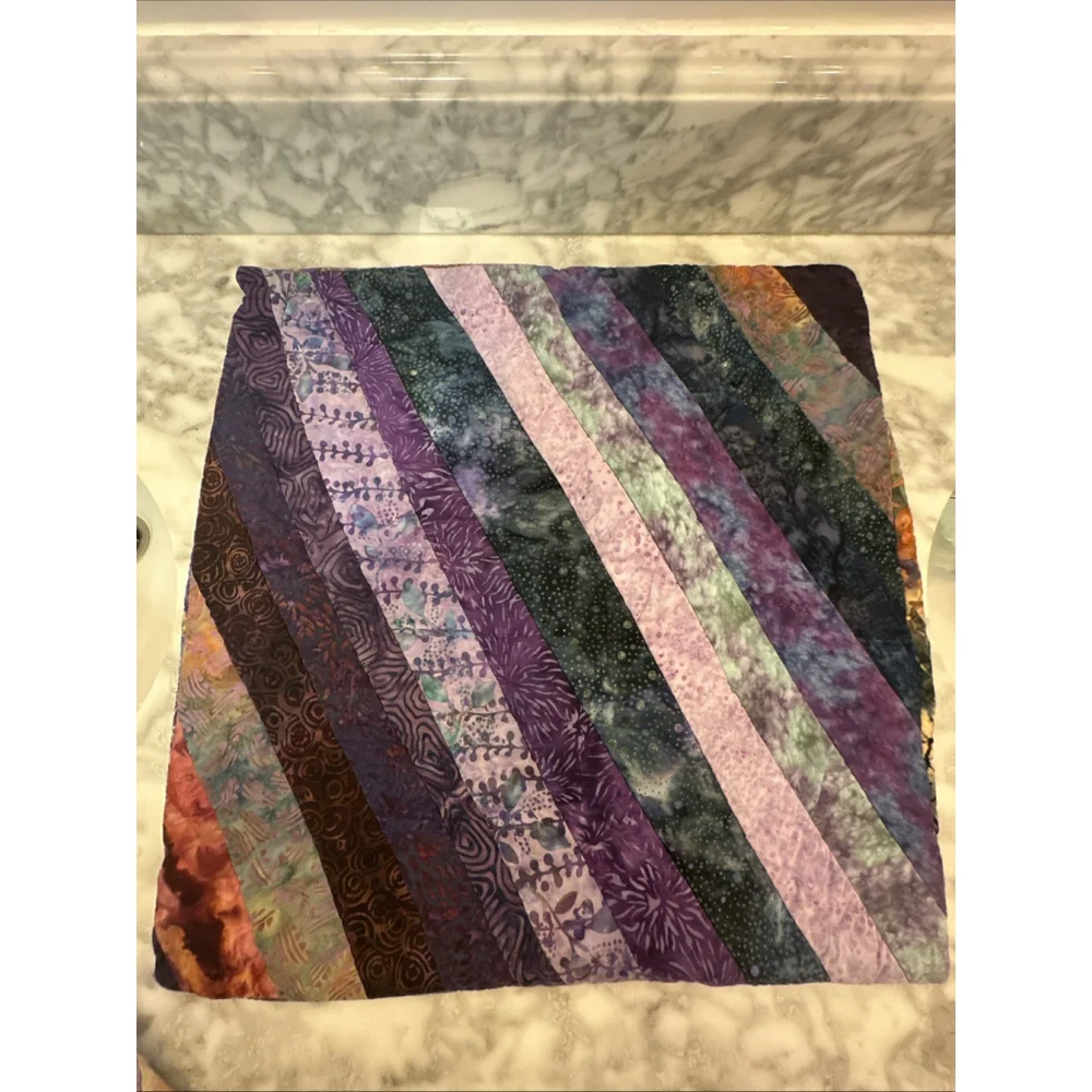 2 Vtg Pillow Case Covers 18x18 Handmade Crazy Quilt Embroidered Boho Hippie